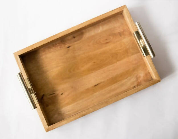 Wooden Rectangle Tray With T-Handle -  Large Size