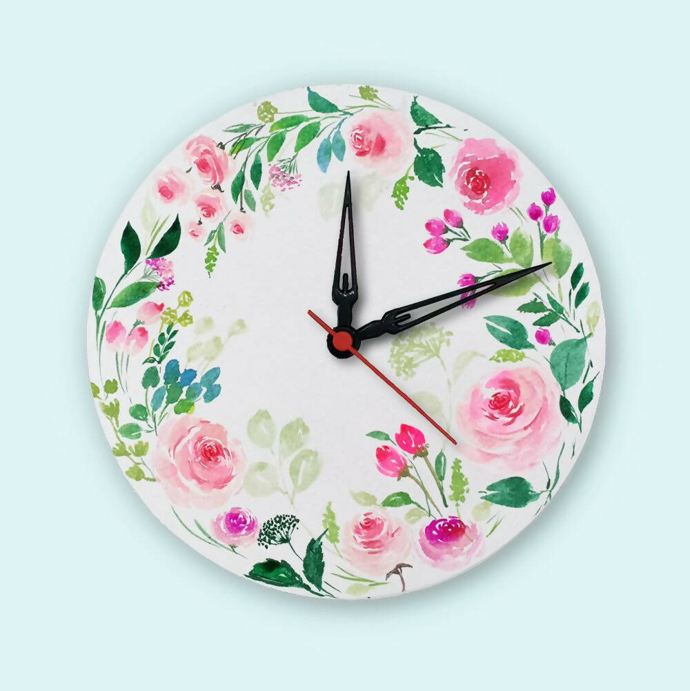 Handpainted Wall Clock - Floral 14