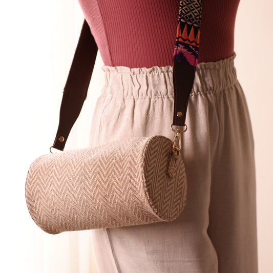 Hazel Blush Barrel Sling Bag