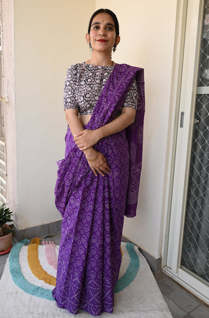 Old School Romance Handblocked Saree