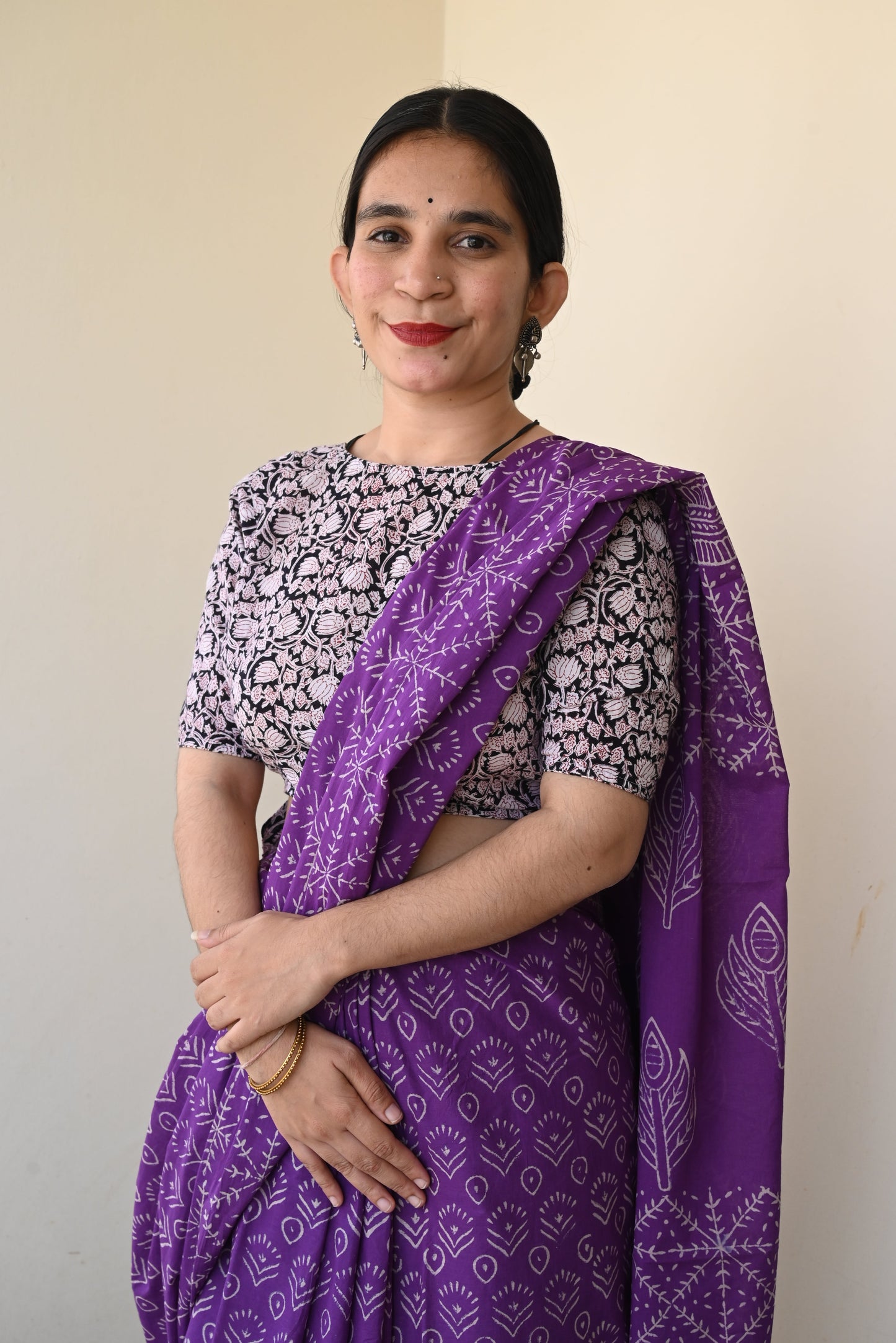 Old School Romance Handblocked Saree