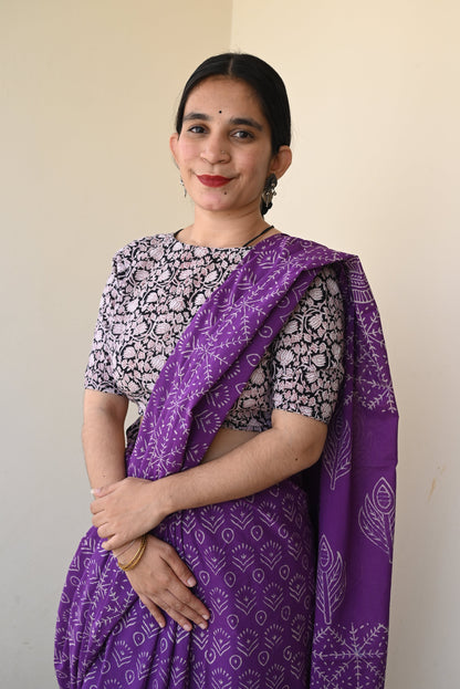 Old School Romance Handblocked Saree
