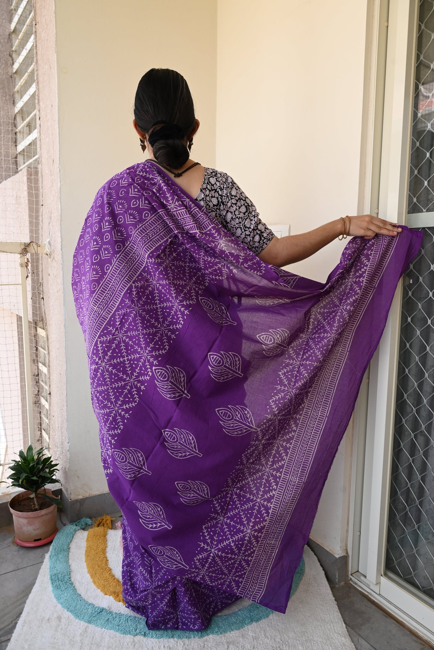 Old School Romance Handblocked Saree