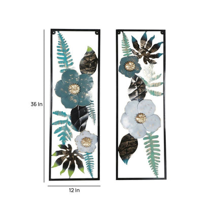 Multi-Color Maple Leaves & Flower Wall Decor Set of 2