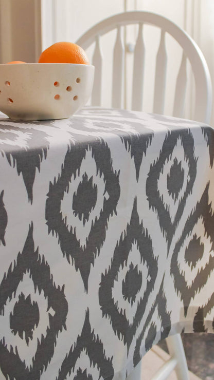 Ikat Grey Wipeable & Anti-slip Tablecover - RECTANGLE