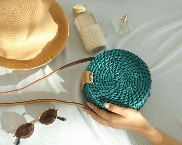 Turquoise Cane Sling Bag