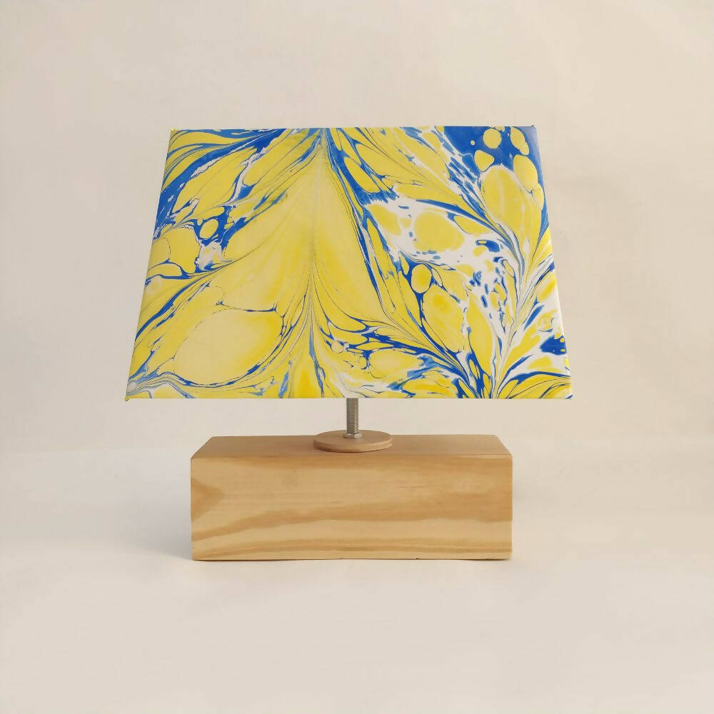 Modern Table Lamp - Marbling | Blue and Yellow