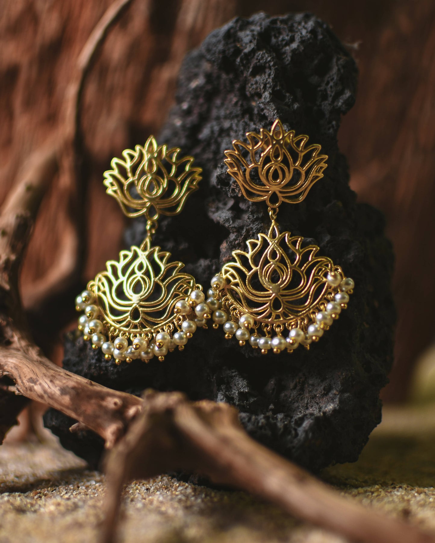 Lotus Filigree Earrings