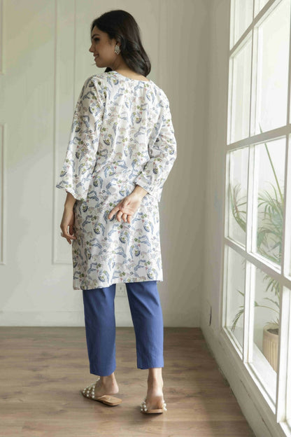 Off White Jaal Printed Kurti