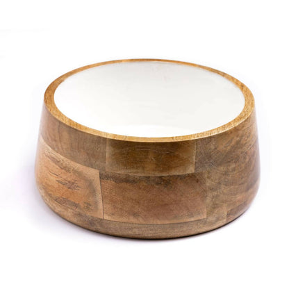 Serving Bowl Wooden White - 8"