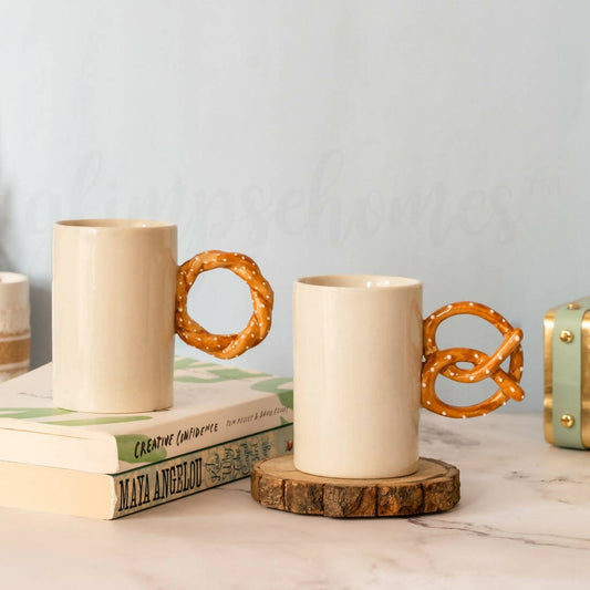 Pretzel & Bagel Coffee Tea Mug Set