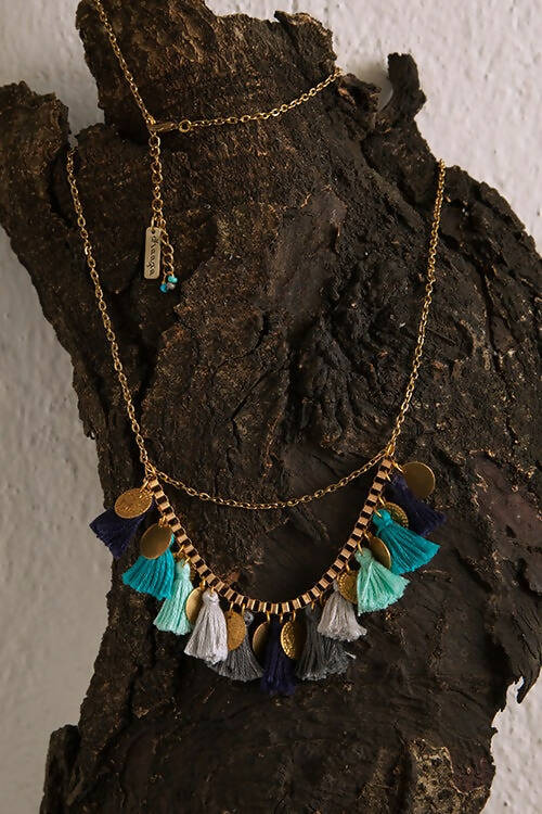 Blue Ocean Tassel Necklace