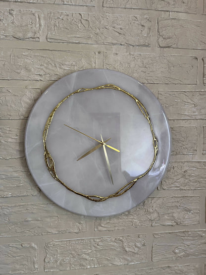 White Marble Halo Clock