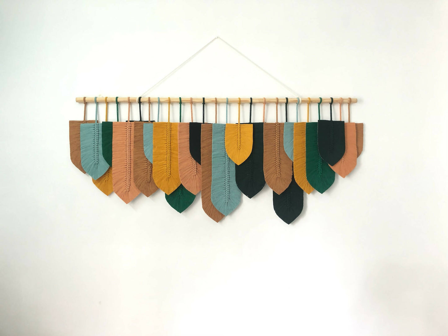 Grand Banana Feathers Macrame Wall Hanging - 5 ft