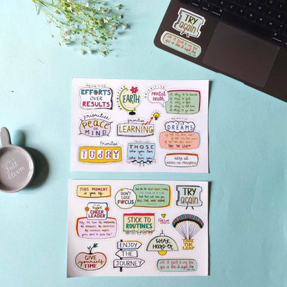 Priorities + Just do it | Sticker sheet combo