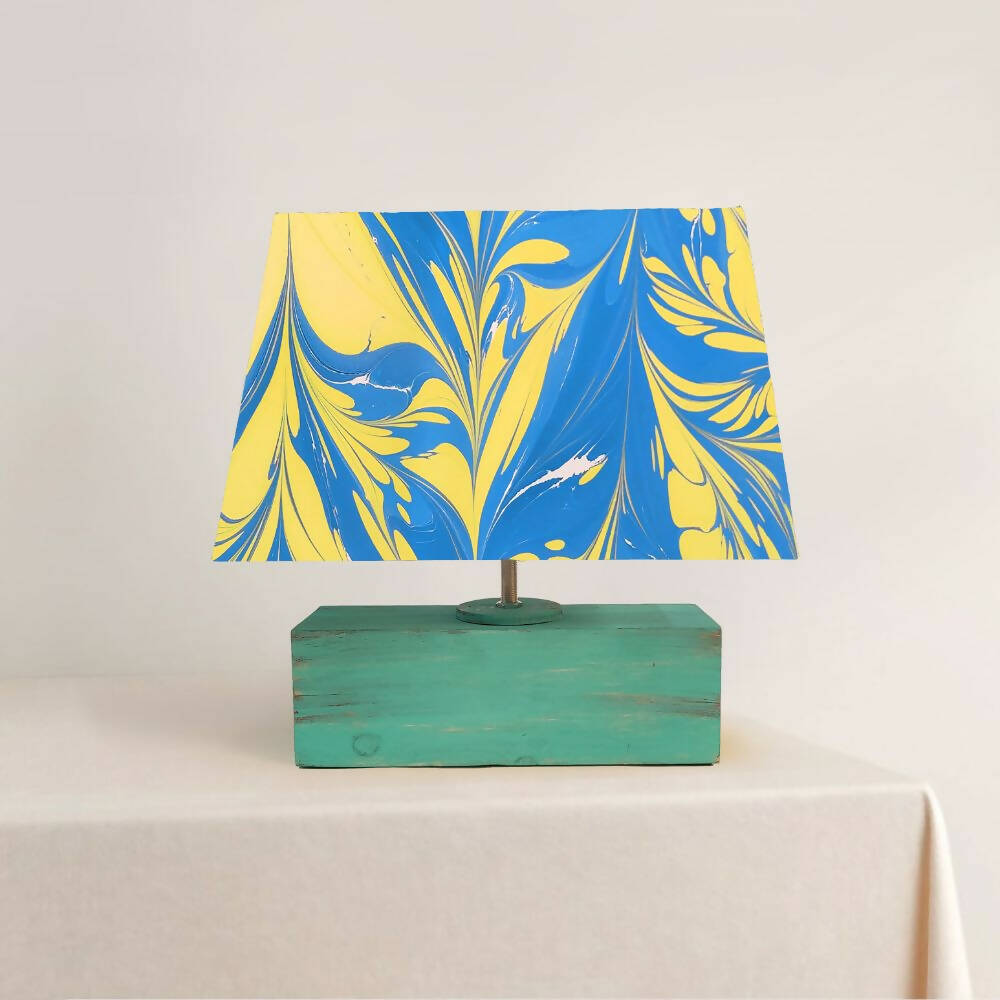 Modern Table Lamp - Marbling | Blue and Yellow