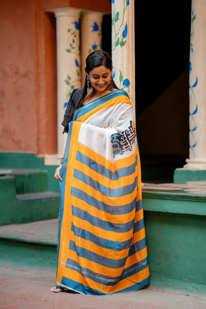 Sab Moh Maya Hai Quirky Print Chanderi Saree