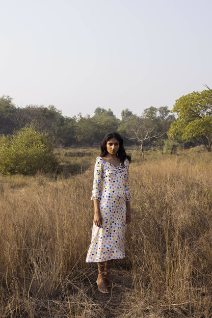 Clash Of The Prints Dress - in Freckles Print