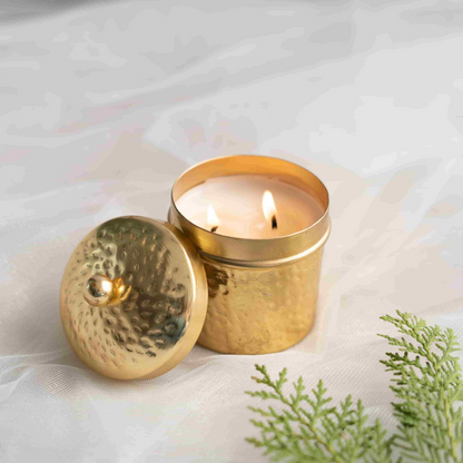 Gold 2 wick Votive Scented Candle - Rose Bouquet