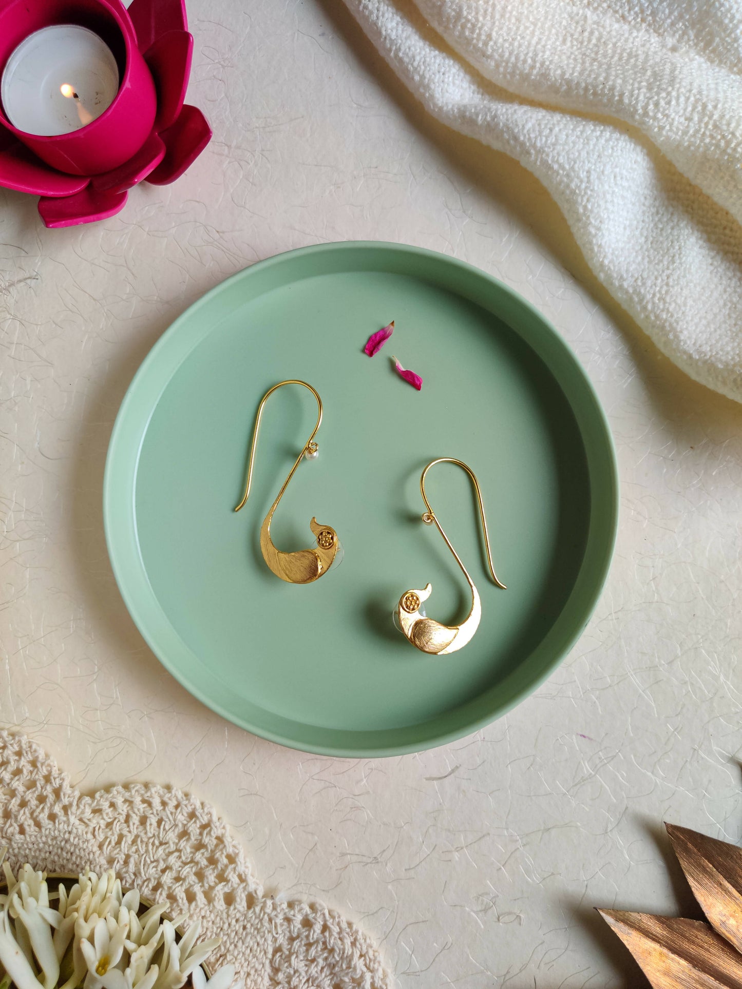 Handmade Birdie Brass Earrings