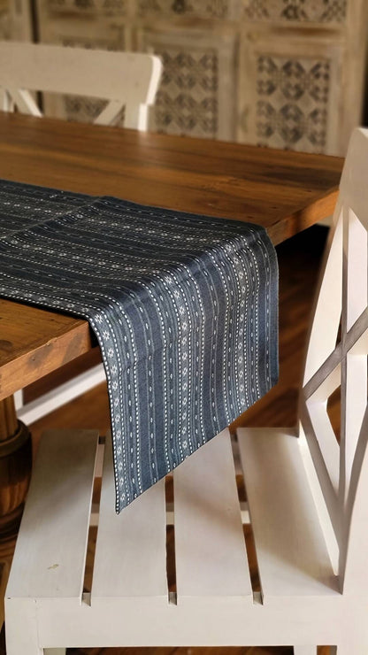 Woven Aegean Blue Wipeable & Anti-skid Table Runner