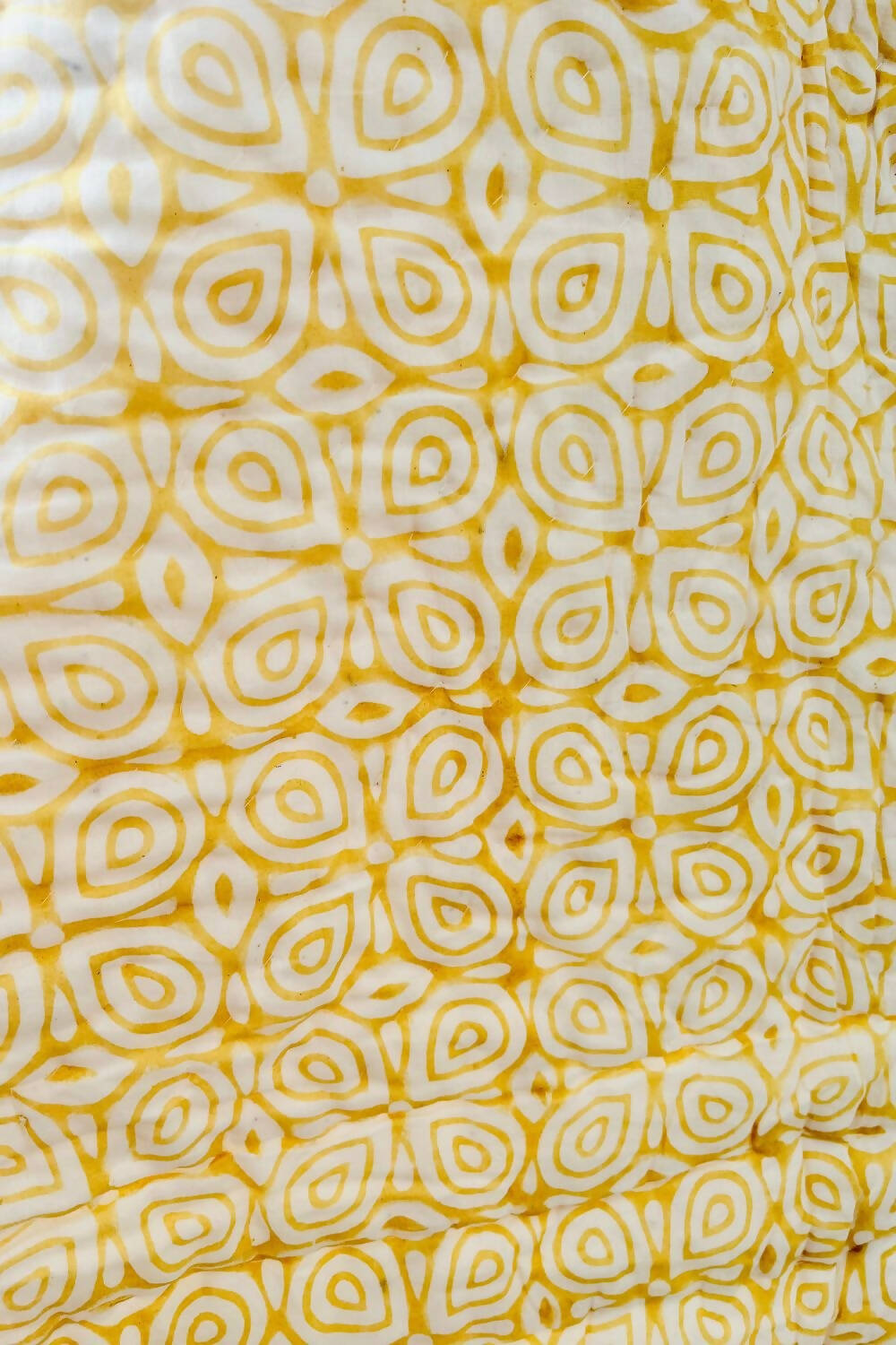 Mustard Geometrical Hand Block Print Reversible Quilt