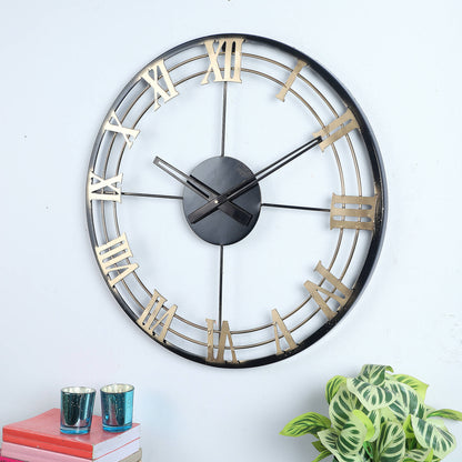 Black & Gold Roman Number Wall Clock