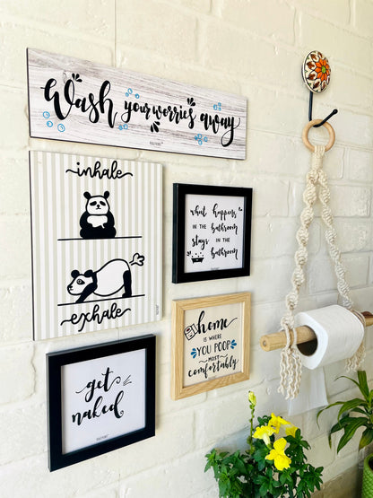 Washroom combo with stick tissue hanger | Restroom Decor