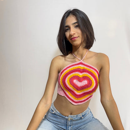 Heart Sleeveless Crop Top