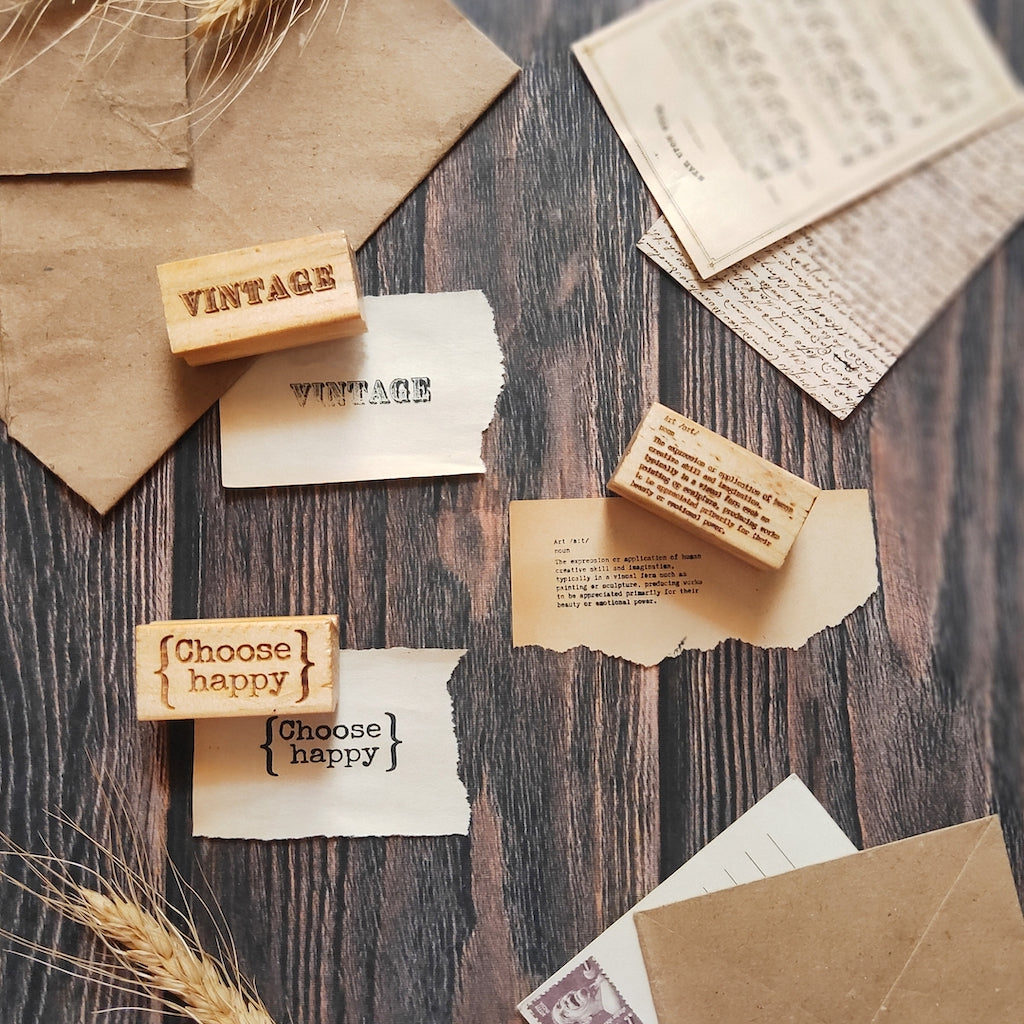 Words Mini Rubber Stamp Set