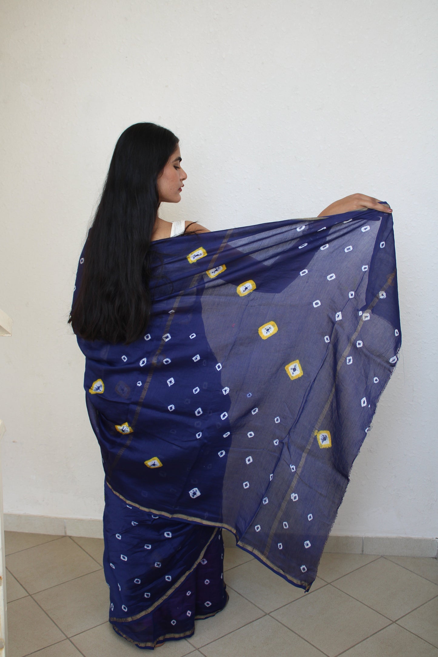 Sagarika Tie And Dye Chanderi Silk Saree