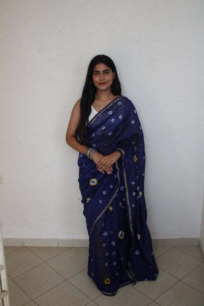 Sagarika Tie And Dye Chanderi Silk Saree