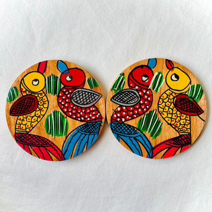 Pakhi - Round Wooden Coasters