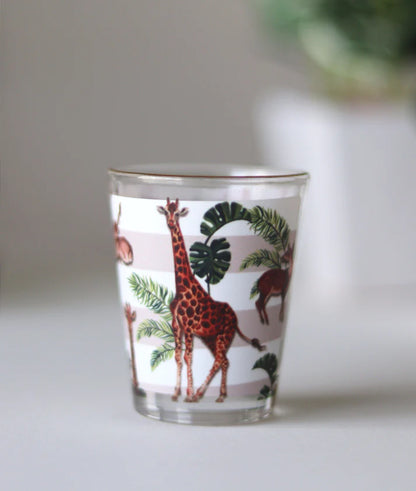 Gold Rim Giraffe Print Shot Glasses (Set of 4)