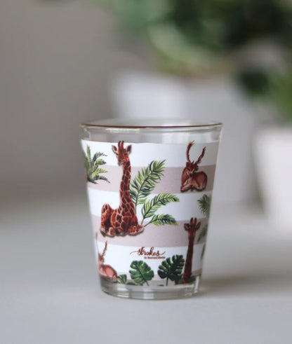 Gold Rim Giraffe Print Shot Glasses (Set of 4)