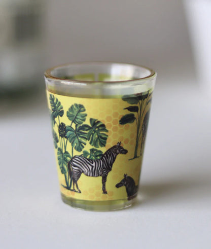 Gold Rim Zebra Print Shot Glasses (Set of 4)