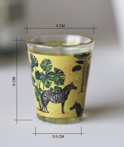 Gold Rim Zebra Print Shot Glasses (Set of 4)