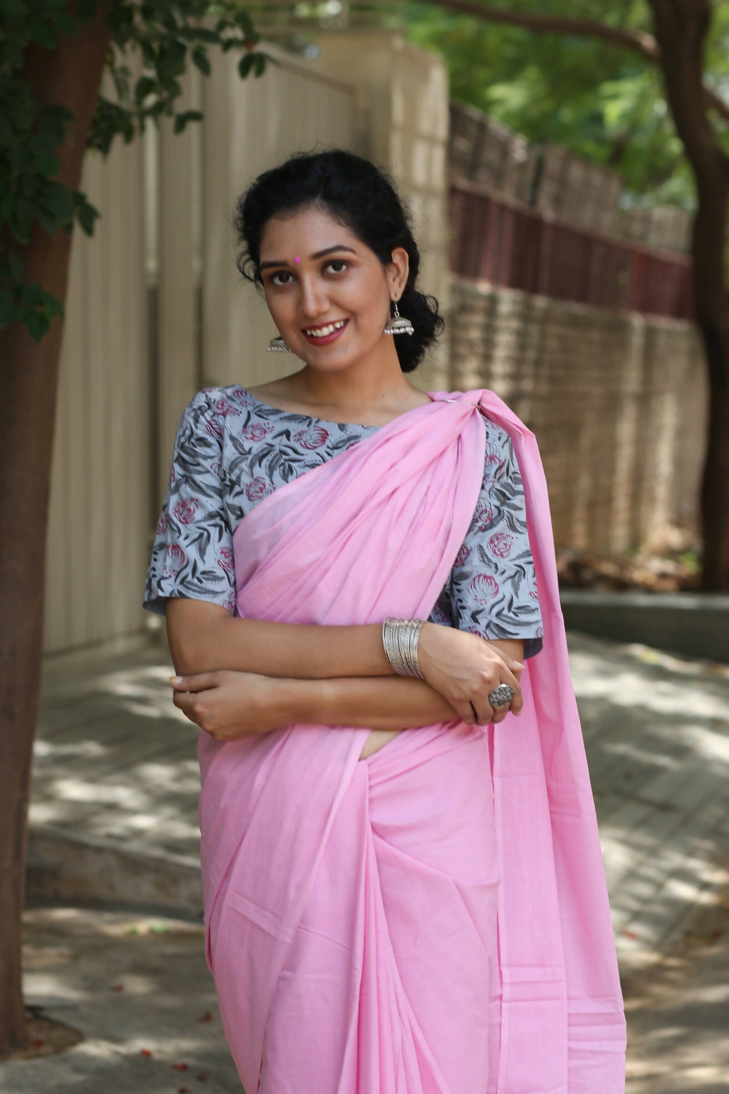 Mulmul Cotton Saree with Tassels