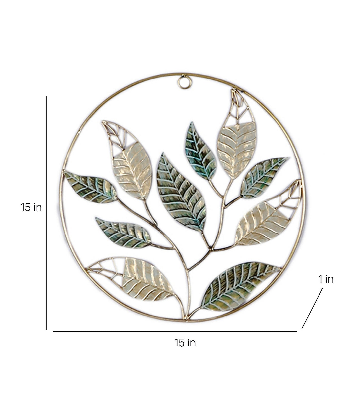 Green & Gold Mango Leaves Wall Decor Set of 3