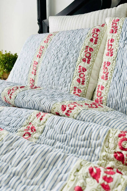 Florence Handblock Printed Quilted Bedcover