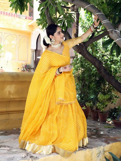 Mothda Yellow Lehenga