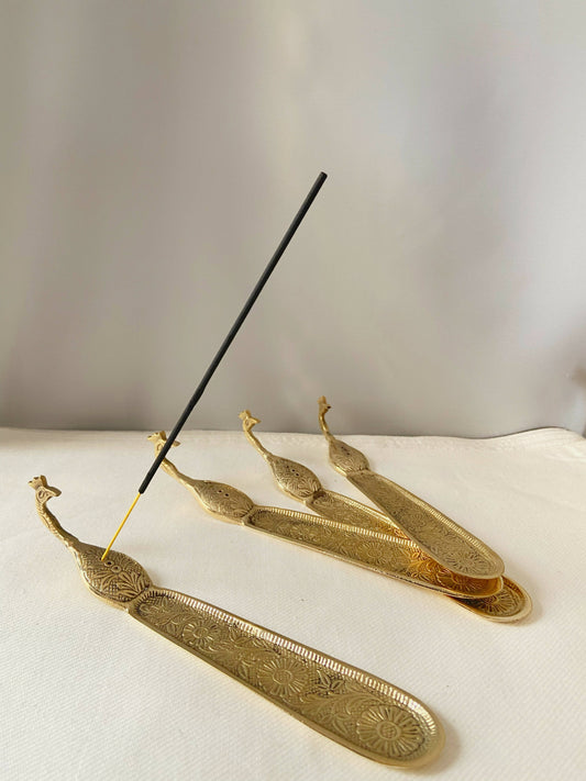 Mayur Brass Incense Holder