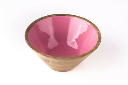 Serving Bowl Wooden Blush Pink