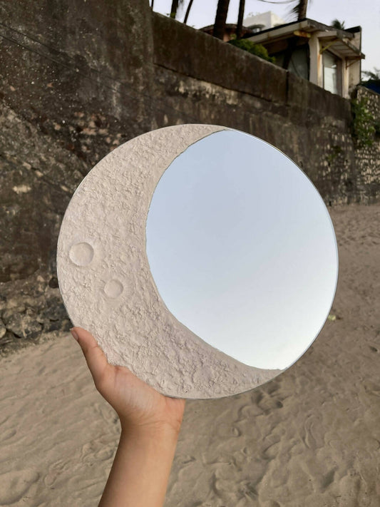 Beige Moon Mirror