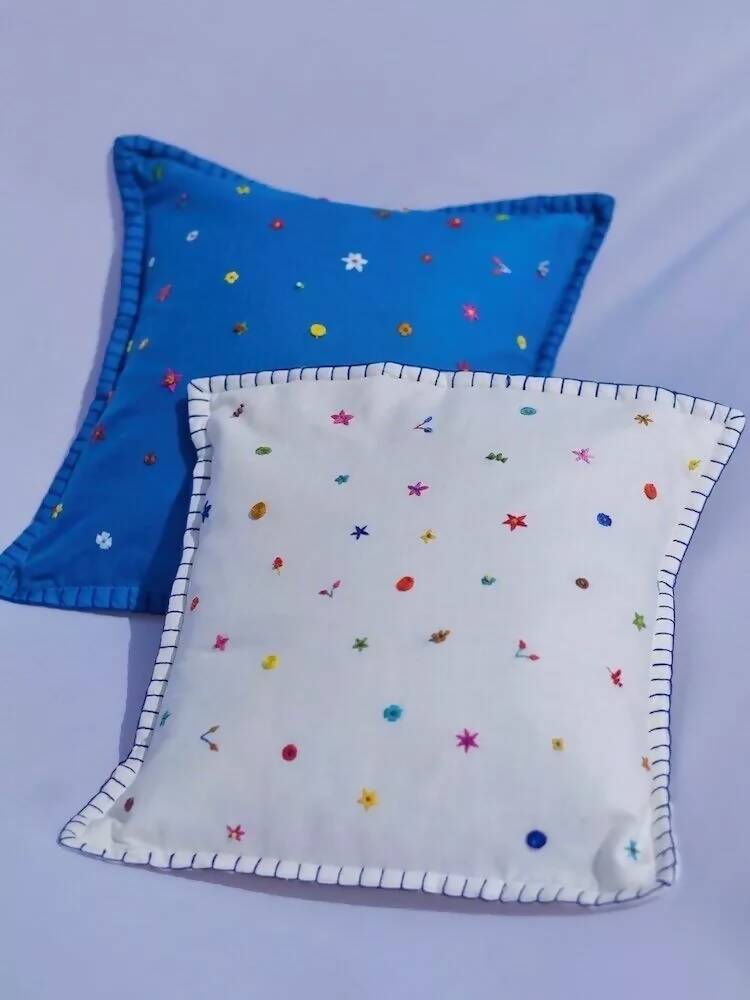 Ditsy Hand Embroidered Cushion Cover