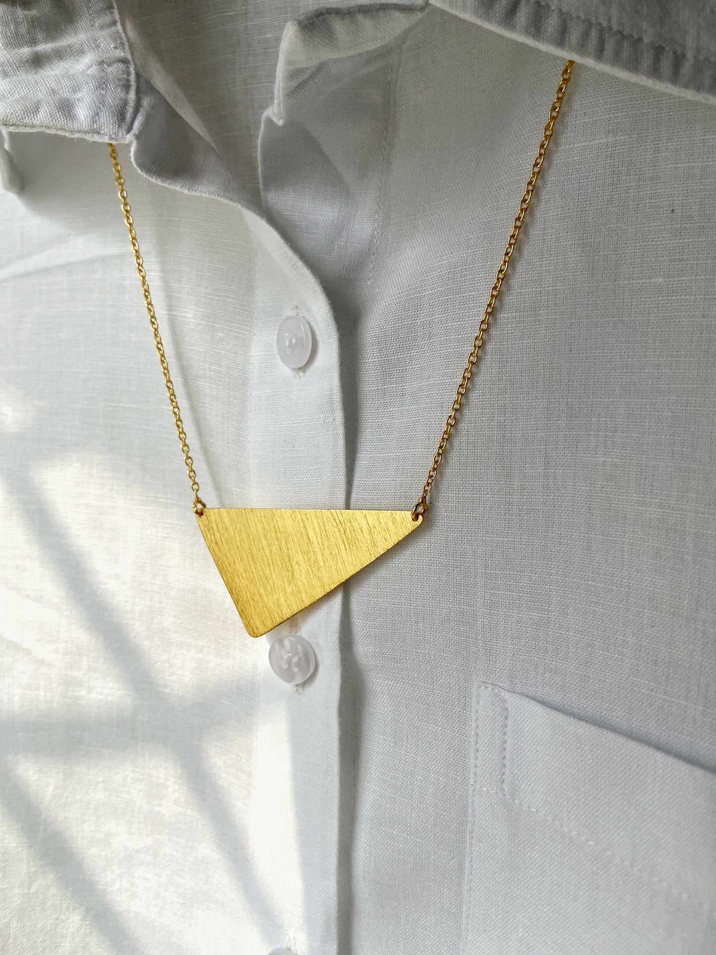 Angular Brass Necklace