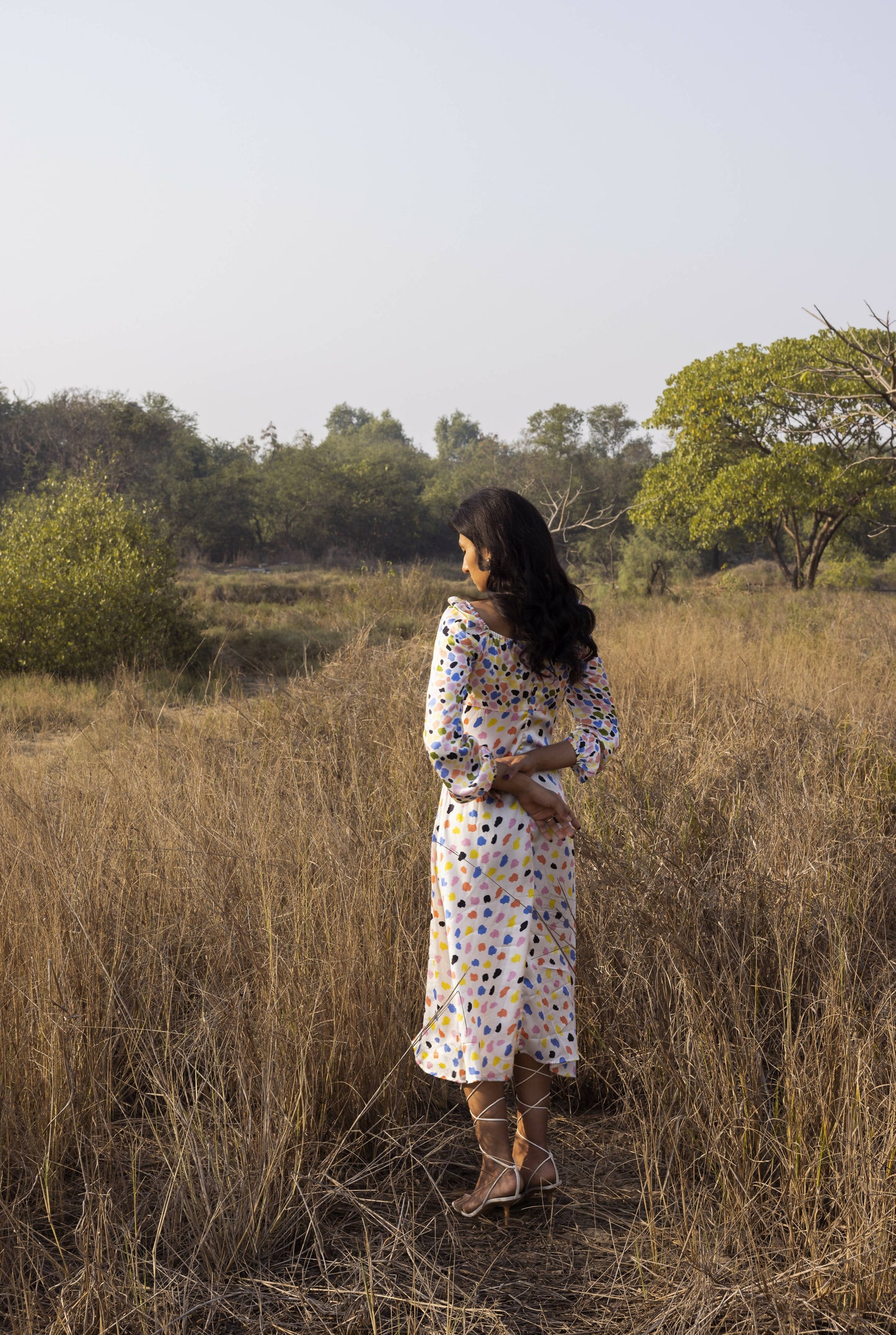 Clash Of The Prints Dress - in Freckles Print