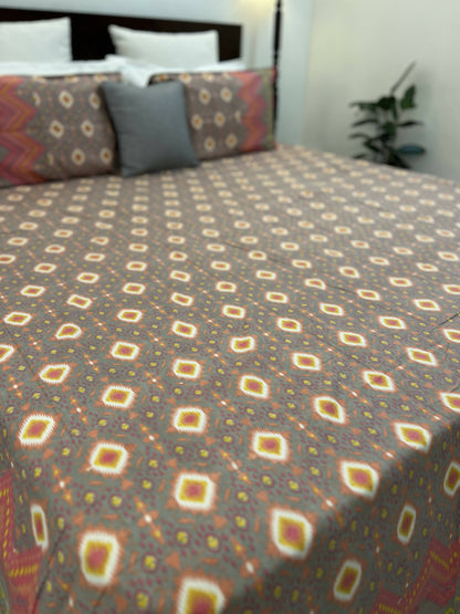 Sunset Glow Cotton Bedsheet