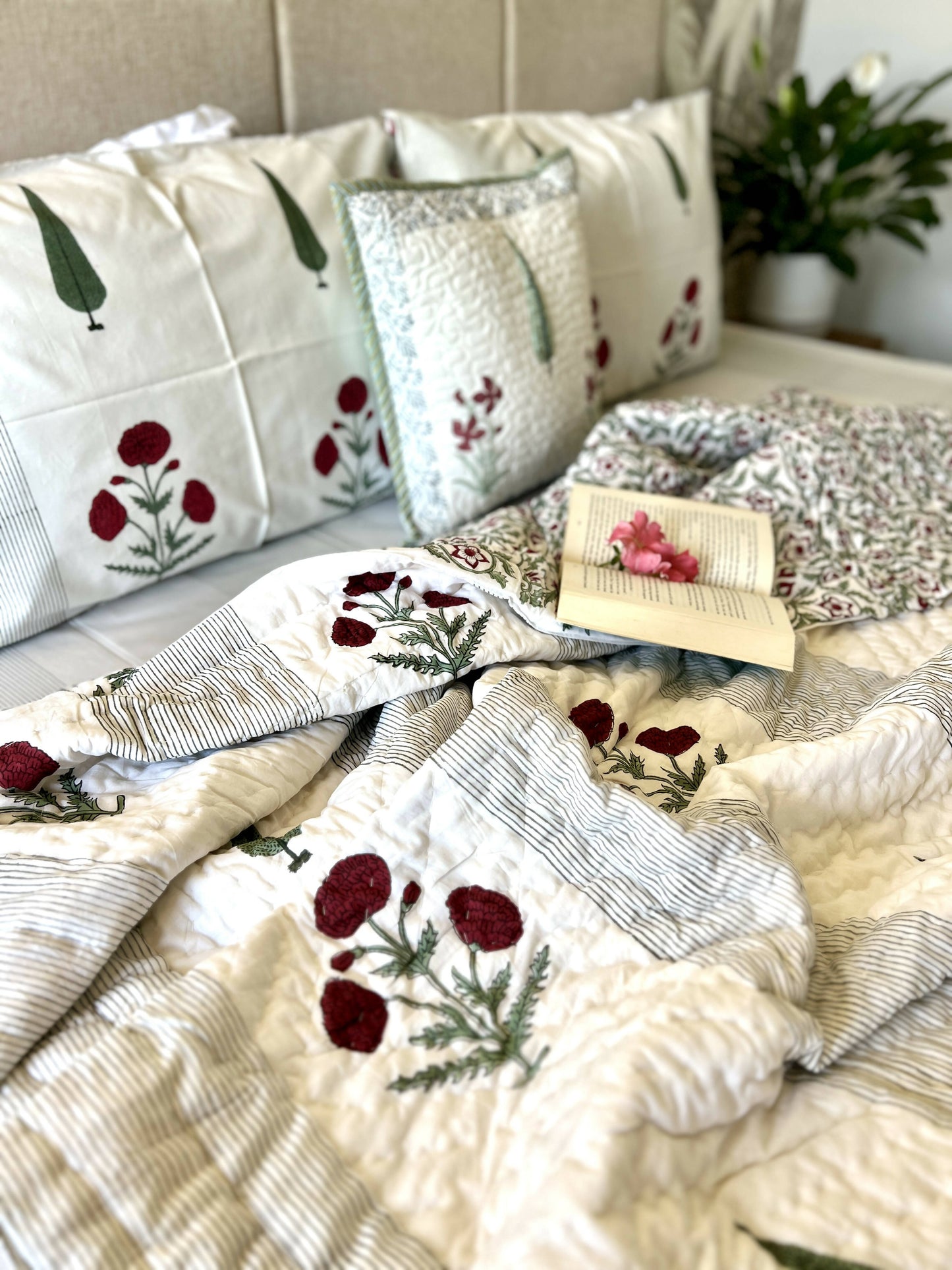 Reversible Hand Block Quilt | Zen