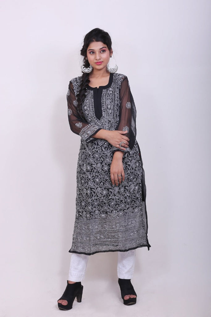 Leher Chikankari Kurti